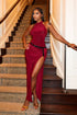 Nuit Allure Halter Maxi Dress